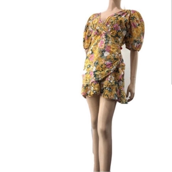 New RAHI Puff Shoulder Floral Print Petra Dress Size:L - Picture 1 of 10